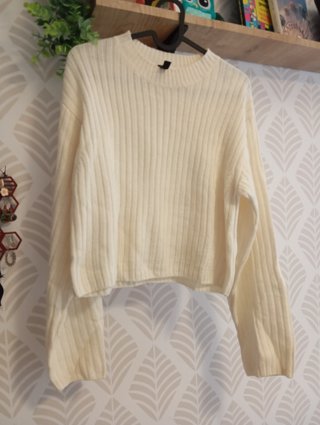Jersey de punto blanco/beige