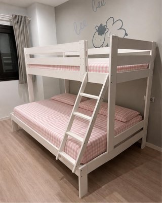 Litera Triple de Madera Blanca