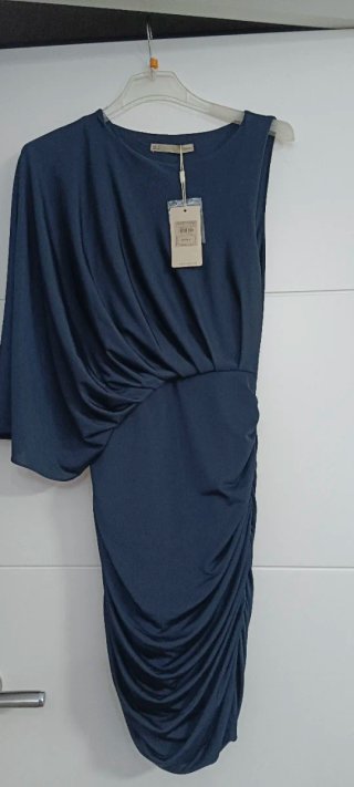 Vestido Sfera Azul Drapeado Talla S