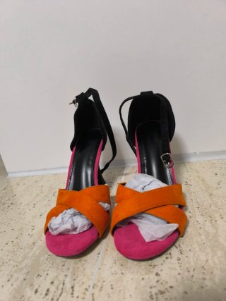 Sandalias de tacón multicolor