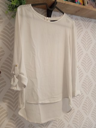 Blusa Blanca de Manga Larga