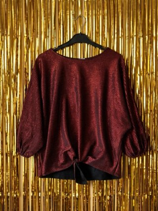 Blusa fiesta retro granate L