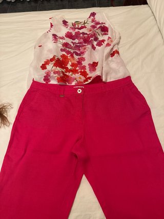ConjuntoLino Estampado muy cómodo apenas llevado.