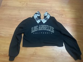 Sudadera Negra Los Angeles con Cuello