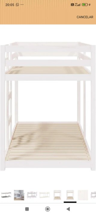Litera de Madera Blanca