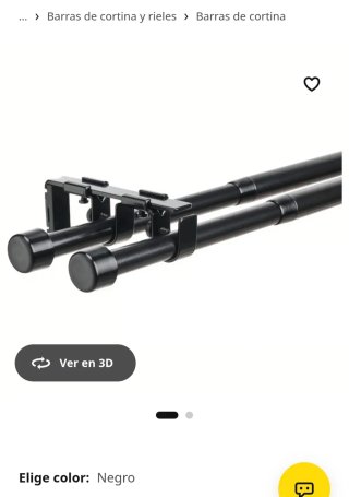 Barra de cortina doble Ikea negra