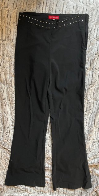 Pantalones Flare Negros con Pedrería