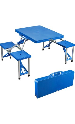 Set de Camping Plegable Mesa y 4 Asientos