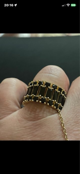Anillo de Oro Laminado 14k y Cristal