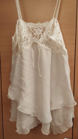 pijama picardías blanco con encaje mujer 42 44