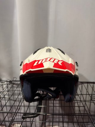 Casco de Moto Unik Blanco y Rojo