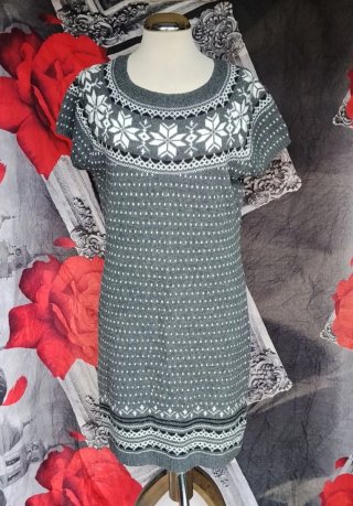 Abito in lana Terranova grigio e bianco
