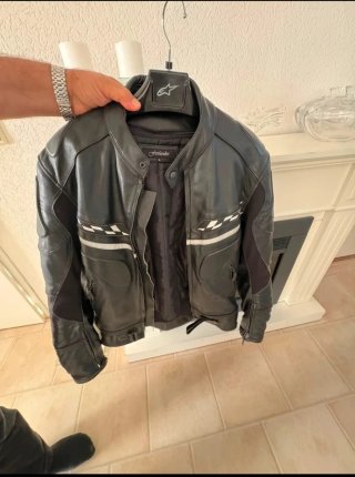 Cazadora de cuero para moto Firebreaker Talla L