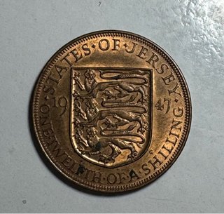 Moneda 1/12 de Shilling Jersey 1947