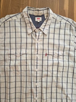 Camisa Levi's Cuadros Blanca y Azul Talla XL