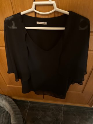 Blusa de Gasa Negra Punt Roma