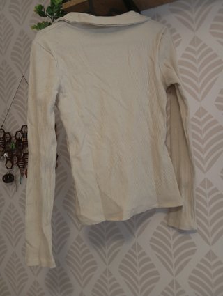 Jersey fino de canalé beige