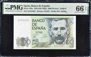 Billete 1000 Pesetas 1979 PMG 66