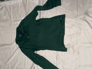 Jersey 1/3 Zip Polo Ralph Lauren Verde Talla M