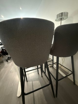 Set de 4 Sillas de Bar Grises