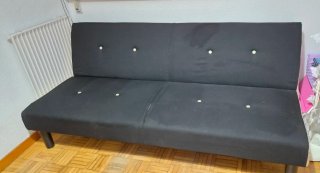 Sofá Cama Negro de Tela