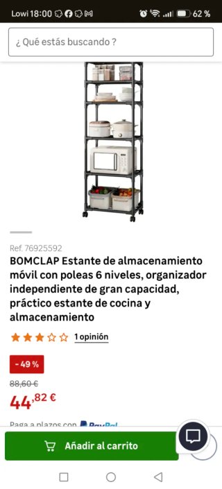 Estante de Almacenamiento Móvil 6 Niveles