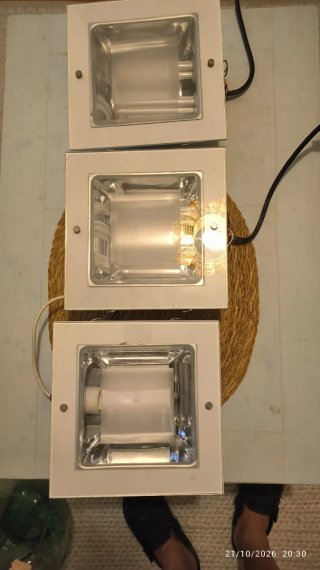 Set de 3 Focos de Cocina Cuadrados