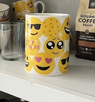 taza vaso tazon con estampado de emoticonos