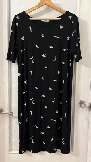 Vestido Negro Estampado