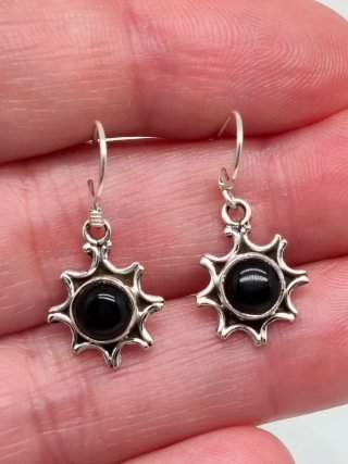 Pendientes de Plata de Ley 925 y Ónix
