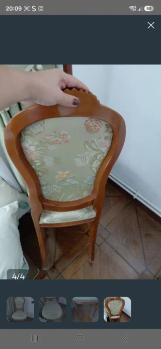 Silla de Estilo Clásico con Tapizado Floral