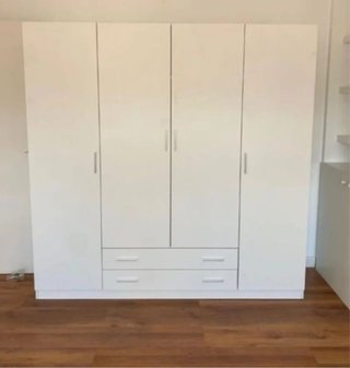 Armario Blanco de 4 Puertas