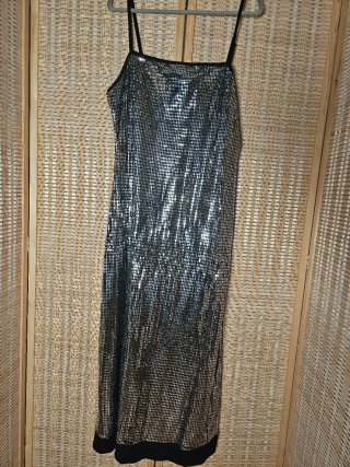 Vestido SHEIN CURVE Lentejuelas Negro y Plata