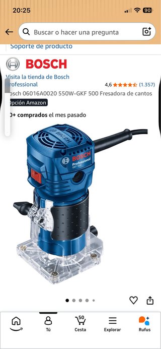 Fresadora de cantos Bosch GKF 500 Usado una vez