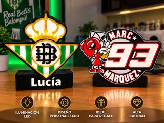 Lámparas LED Personalizadas Betis y Marc Márquez
