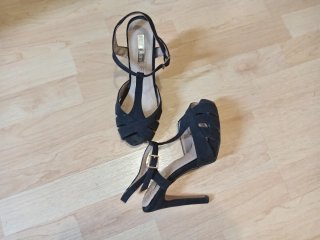 Sandalias de tacón negras 12cm