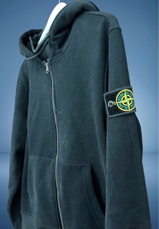Sudadera Stone Island Negra con Cremallera