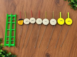 Set de 8 Flotadores de Pesca con Soporte