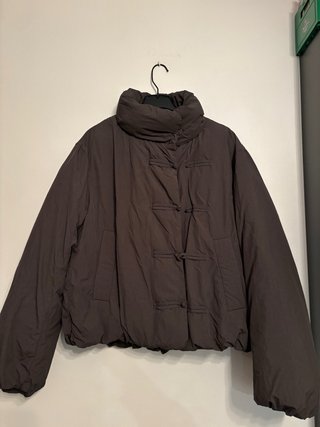 Anorak Acolchado Gris con Alamares