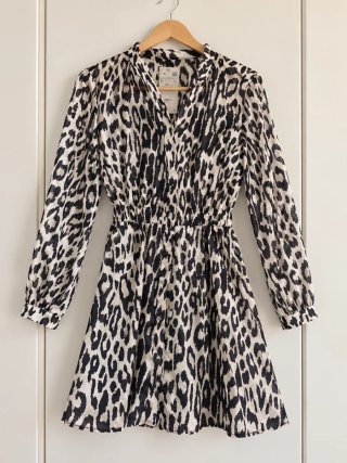 Vestido Corto Estampado Animal Print Zara