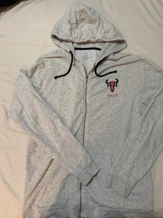 Sudadera Gris con Cremallera Talla L