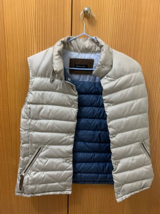 Chaleco Acolchado Massimo Dutti Beige y Azul