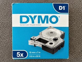 Pack 5 Cintas DYMO D1 12mm x 7m