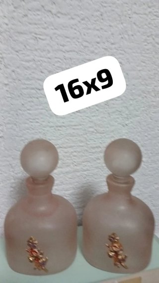 Set de 2 Frascos de Cristal Rosado