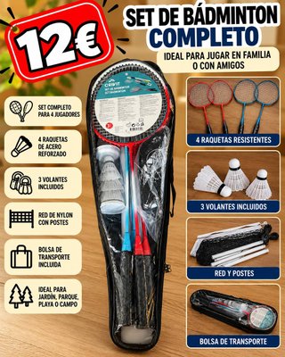 Set de Bádminton Crivit para 4 Jugadores