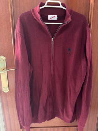 Cardigan A la Vaquera Burdeos Talla XXL