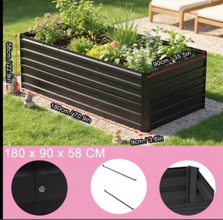 Jardinera de Metal Negra 180x90x58cm