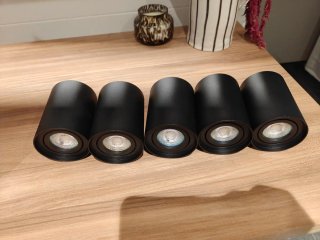 Set de 5 Apliques de Techo Negros con LED