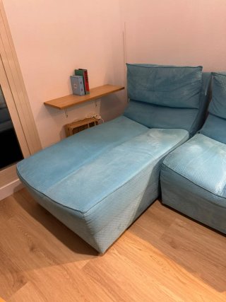 Sofá Chaise Longue Turquesa