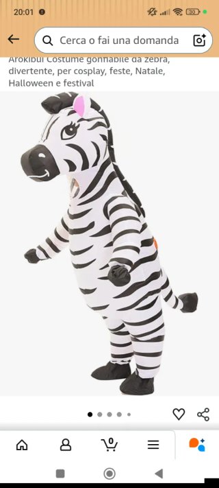 Costume Gonfiabile Zebra per Feste